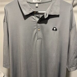 Peter Millar Gray Striped Polo Shirt
